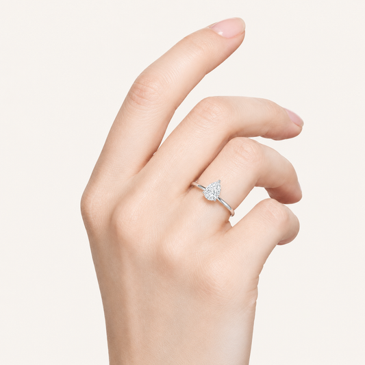0.50CT Pear Cut Lab Grown Diamond Solitaire Ring