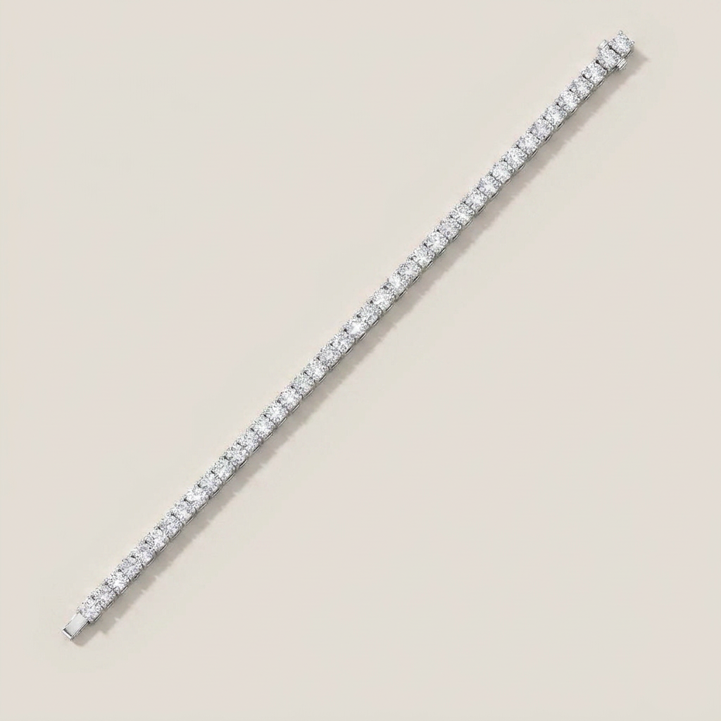 3CT Round Cut Lab Grown Diamond Tennis Bracelet