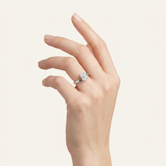 1CT Elongated Cushion Cut Lab Grown Diamond Engagement Ring