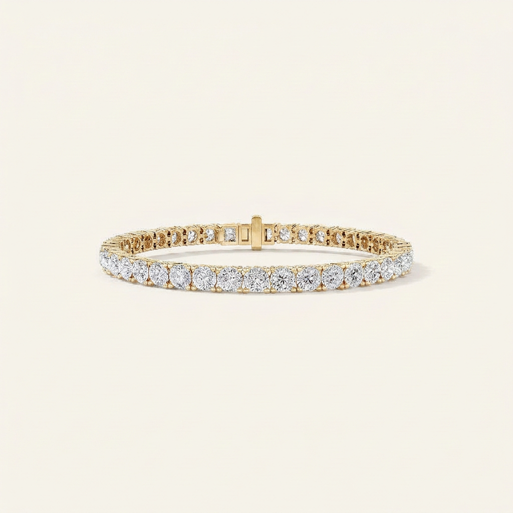 7CT Round Cut Lab Grown Diamond Tennis Bracelet