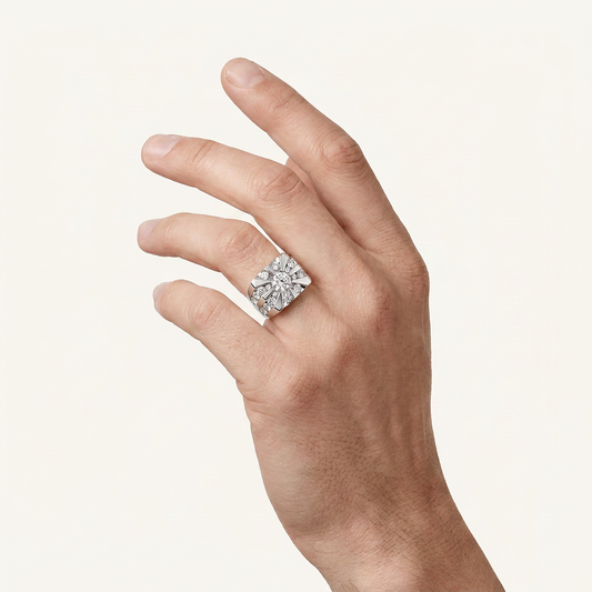 5CT Round Certified Lab Grown Diamond Men's Ring