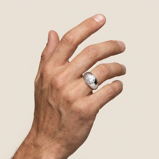 2CT Round Cut Certified Lab Grown Diamond Men's Band