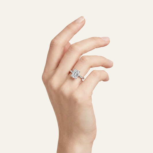 3Ct Radiant Cut Lab Grown Diamond Solitaire Ring