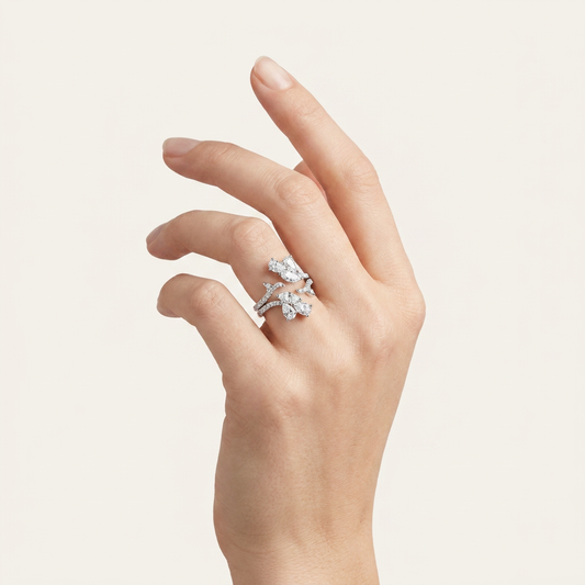 2CT Marquise Cut Lab Grown Diamond Insert Jacket Ring