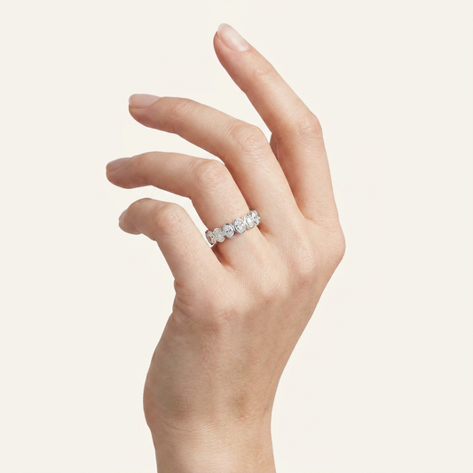 2.5CT Oval Cut Lab Grown Diamond Eternity Ring