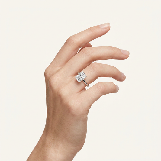 3.00 CT Radiant Cut Lab Grown Diamond Solitaire Ring