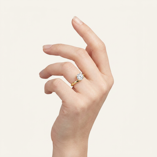 1.5CT Round Cut Lab Grown Diamond Engagement Ring