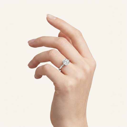 1CT Round Cut Lab Grown Diamond Solitaire Ring