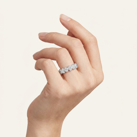 3.75CT Oval Cut Lab Grown Diamond Eternity Ring