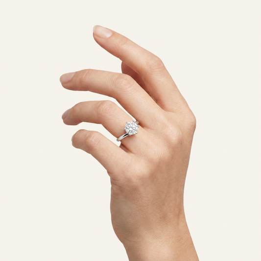 1CT Round Cut Lab Grown Diamond Solitaire Ring