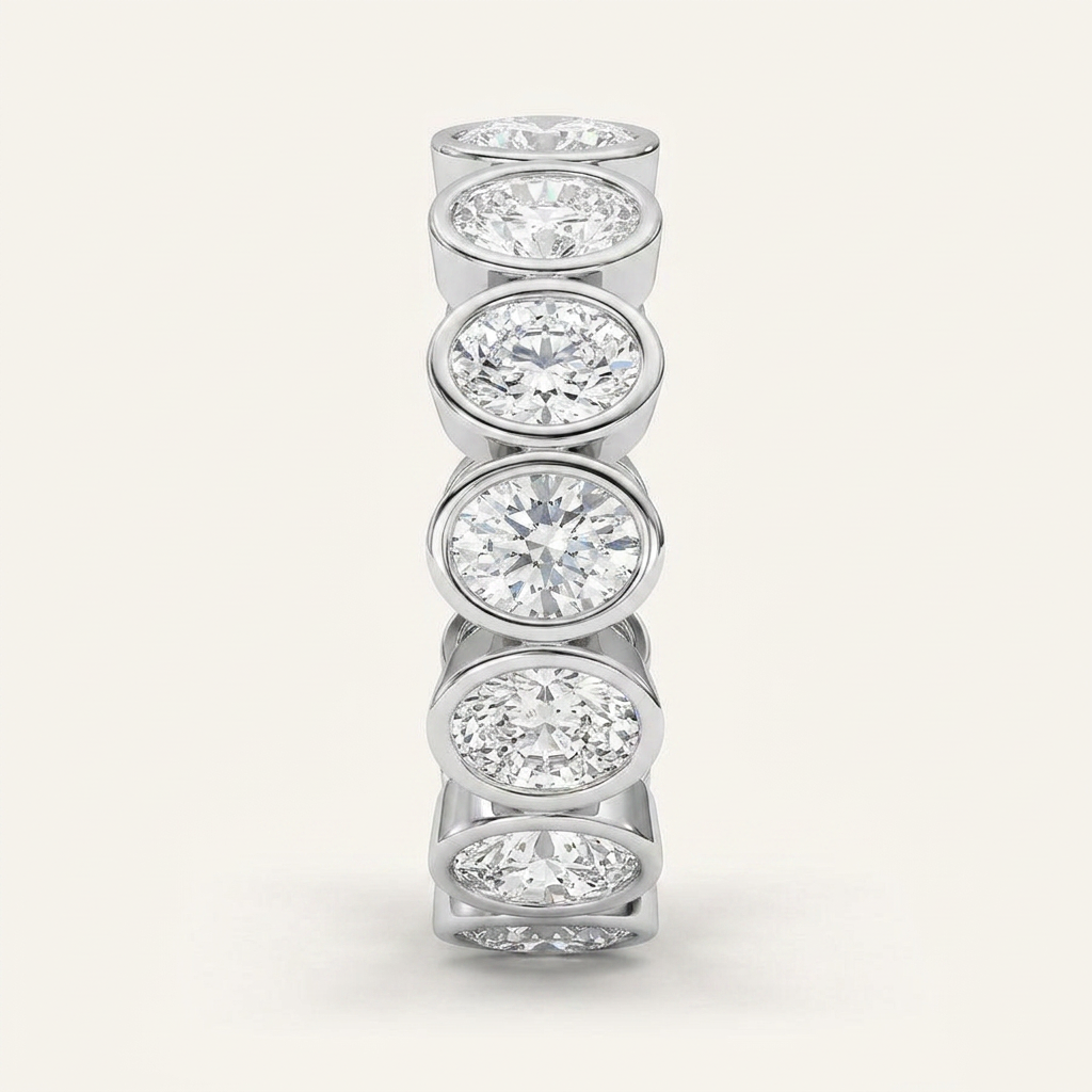 3.5CT Oval Cut Lab Grown Diamond Eternity Ring
