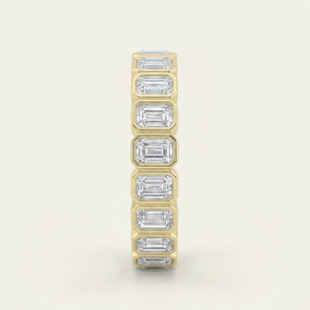 3.25CT Emerald Cut Lab Grown Diamond Eternity Ring