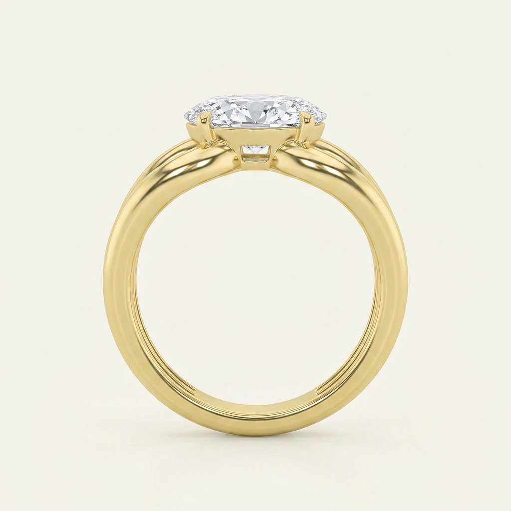 2CT Oval Cut Lab Grown Diamond Solitaire Ring