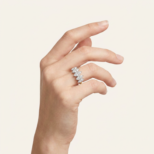 2.5CT Marquise Cut Lab Grown Diamond Cluster Ring
