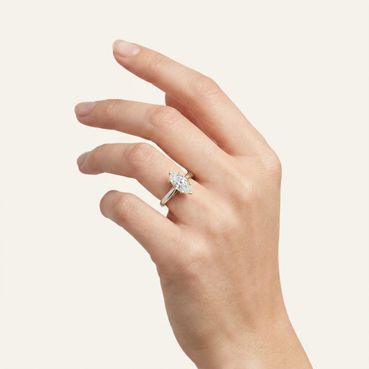 1CT Marquise Cut Lab Grown Diamond Solitaire Ring