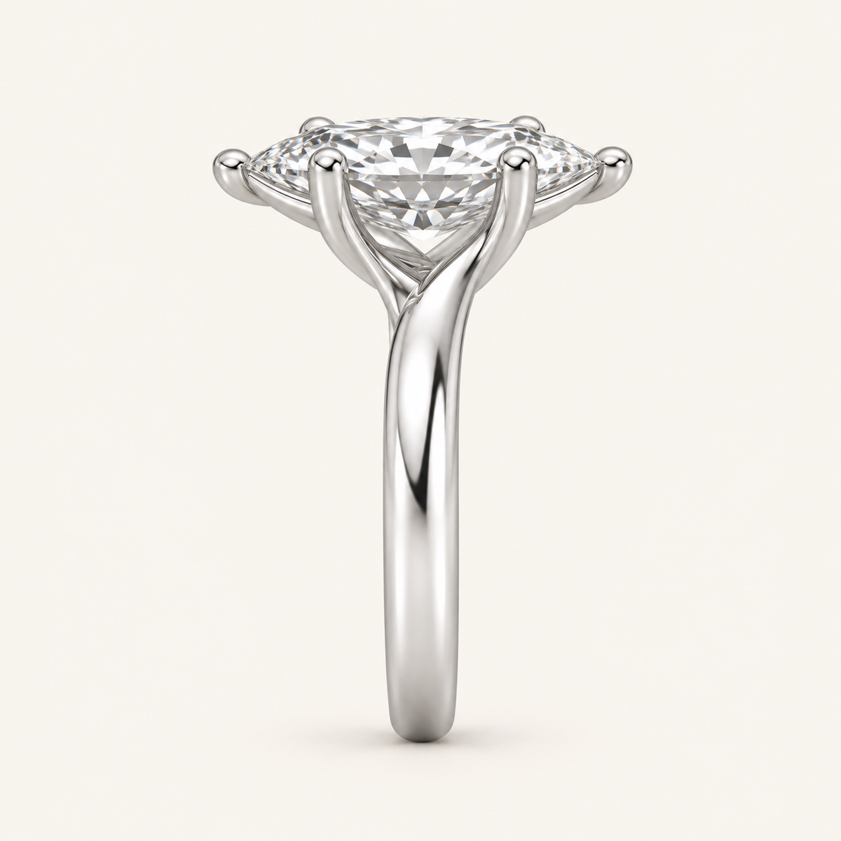 3CT Marquise Cut Lab Grown Diamond Solitaire Ring