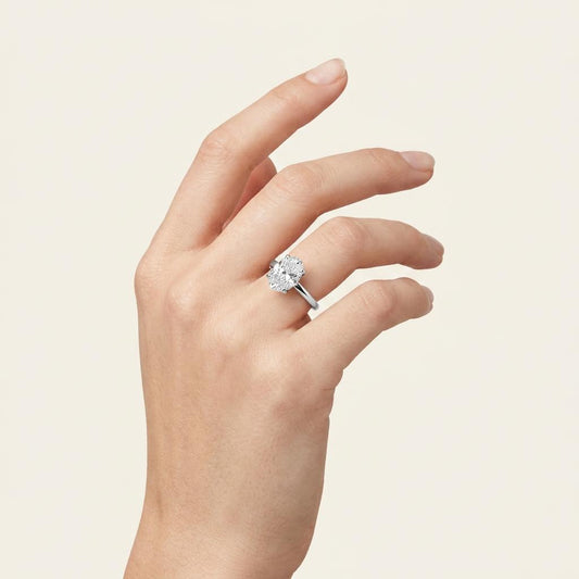2CT Oval Cut Lab Grown Diamond Solitaire Ring