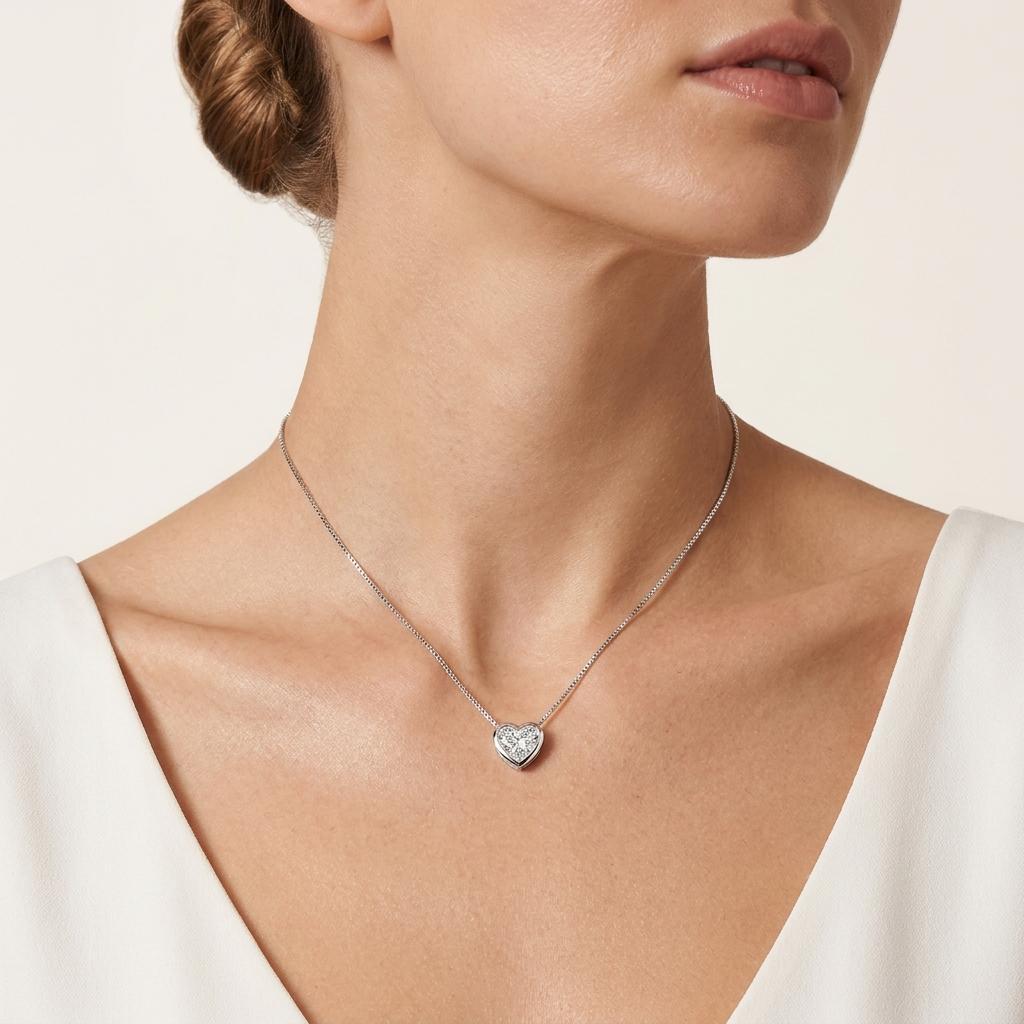 1 CT Heart Shaped Lab Grown Diamond Pendant Necklace