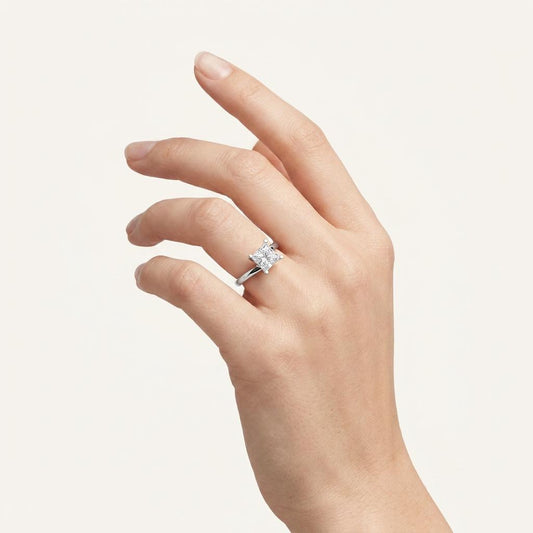 1CT Princess Cut Lab Grown Diamond Solitaire Ring
