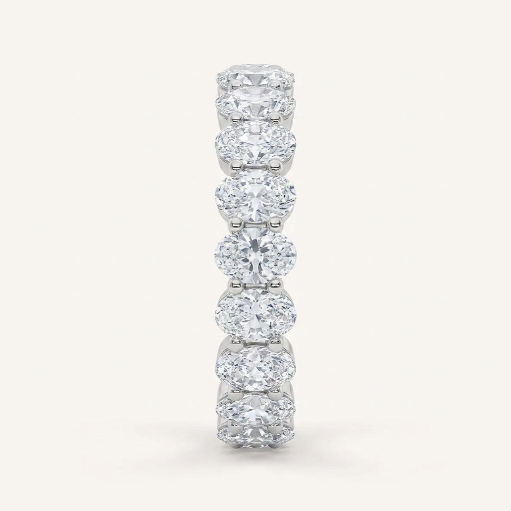 4CT Oval Cut Lab Grown Diamond Eternity Ring