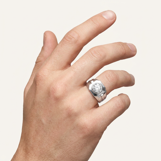 3CT Round Cut Lab Grown Diamond Solitaire Men's Ring