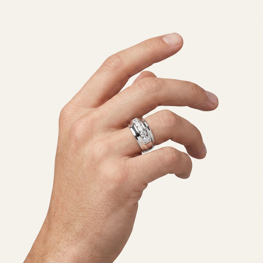 2CT Round Cut Lab Grown Diamond Men's Band