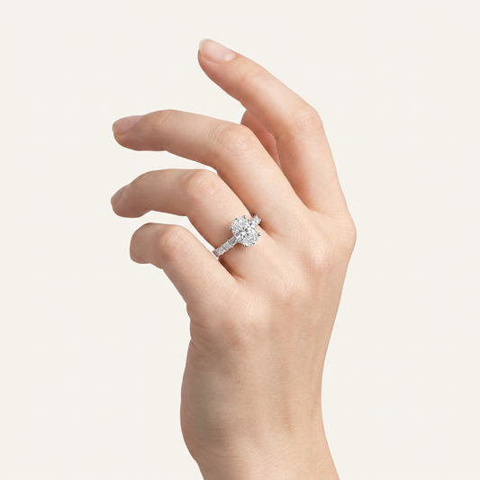 3.6CT Oval Cut Certified Lab Grown Diamond Solitaire Engagement Ring