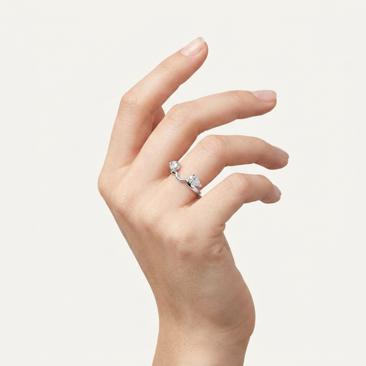 1CT Pear Cut Lab Grown Diamond Wrap Ring