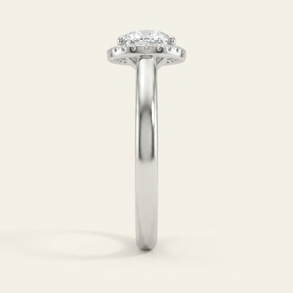 2 CT Oval Lab Grown Diamond Halo Ring