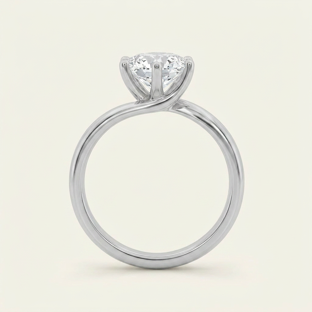 2CT Round Cut Lab Grown Diamond Solitaire Ring