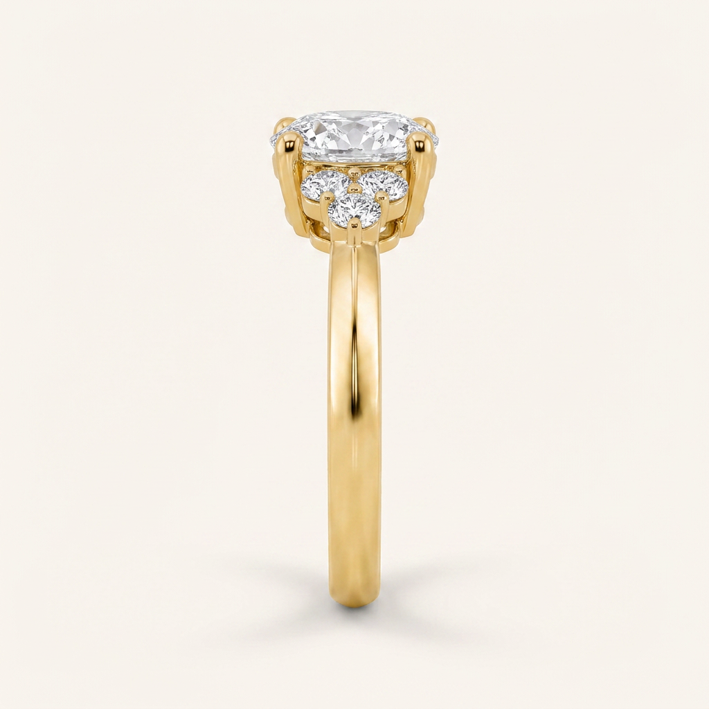 1 CT Pear Cut Lab Grown Diamond East West Side Stone Ring