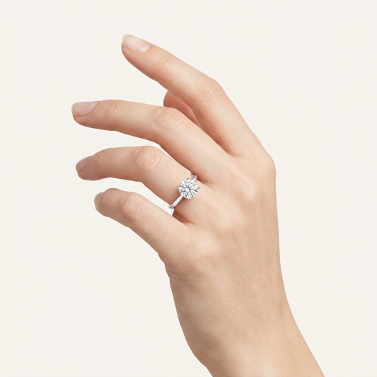 3.00 CT Round Cut Lab Grown Diamond Twisted Basket Cathedral Shank Solitaire Ring