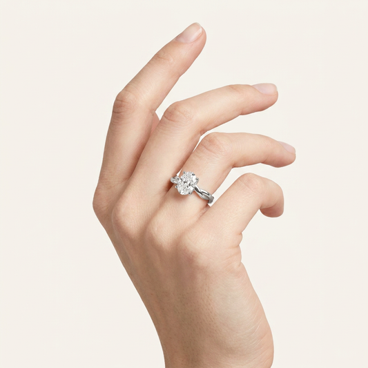1.5CT Oval Cut Lab Grown Diamond Solitaire Engagement Ring
