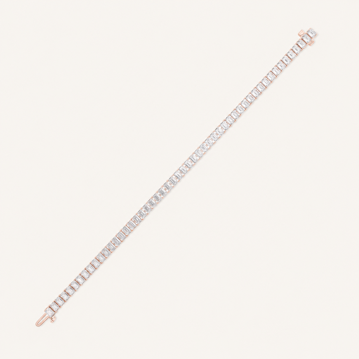 12.5CT Emerald Cut Lab Grown Diamond Tennis Bracelet