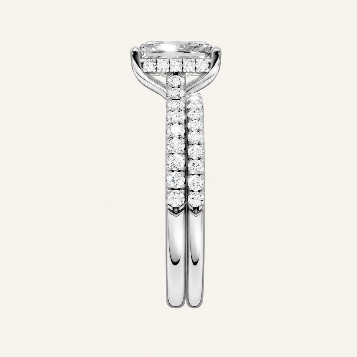 2.50CT Emerald Cut Lab Grown Diamond Bridal Set