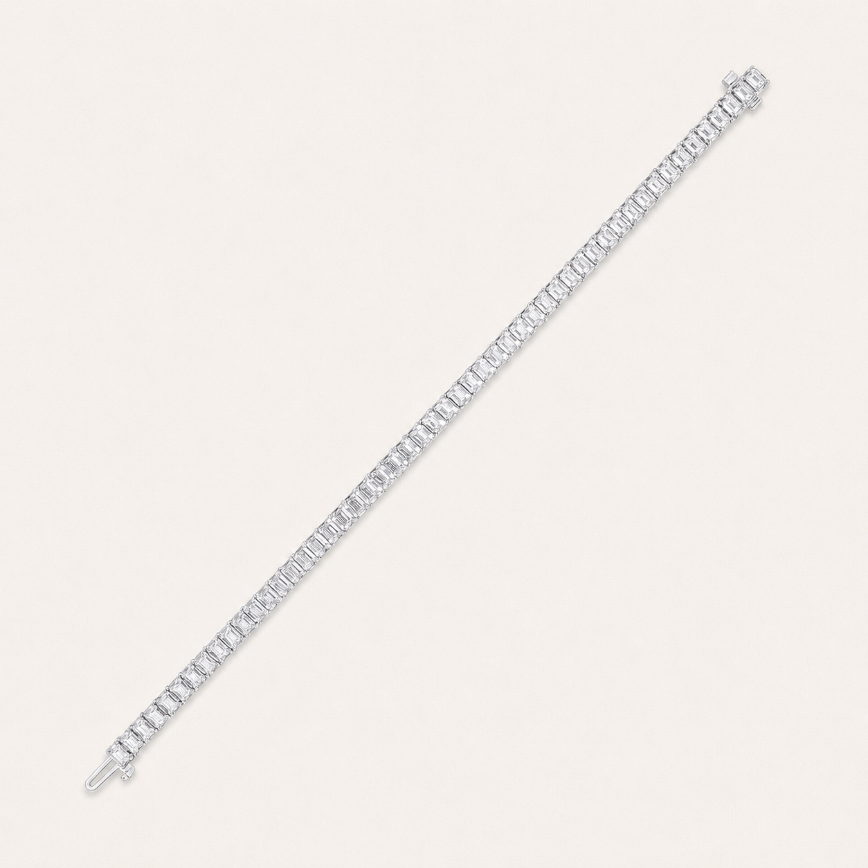 10CT Emerald Cut Lab Grown Diamond Tennis Bracelet
