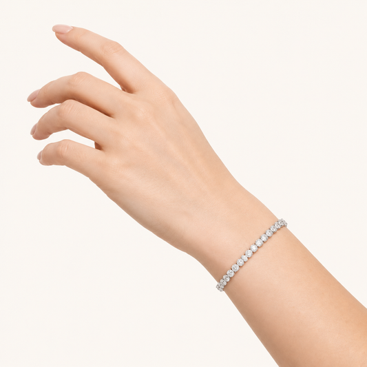 18.5CT Oval Cut Lab Grown Diamond Tennis Bracelet