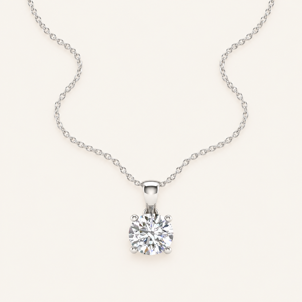 0.50CT Round Cut Lab Grown Diamond Pendant