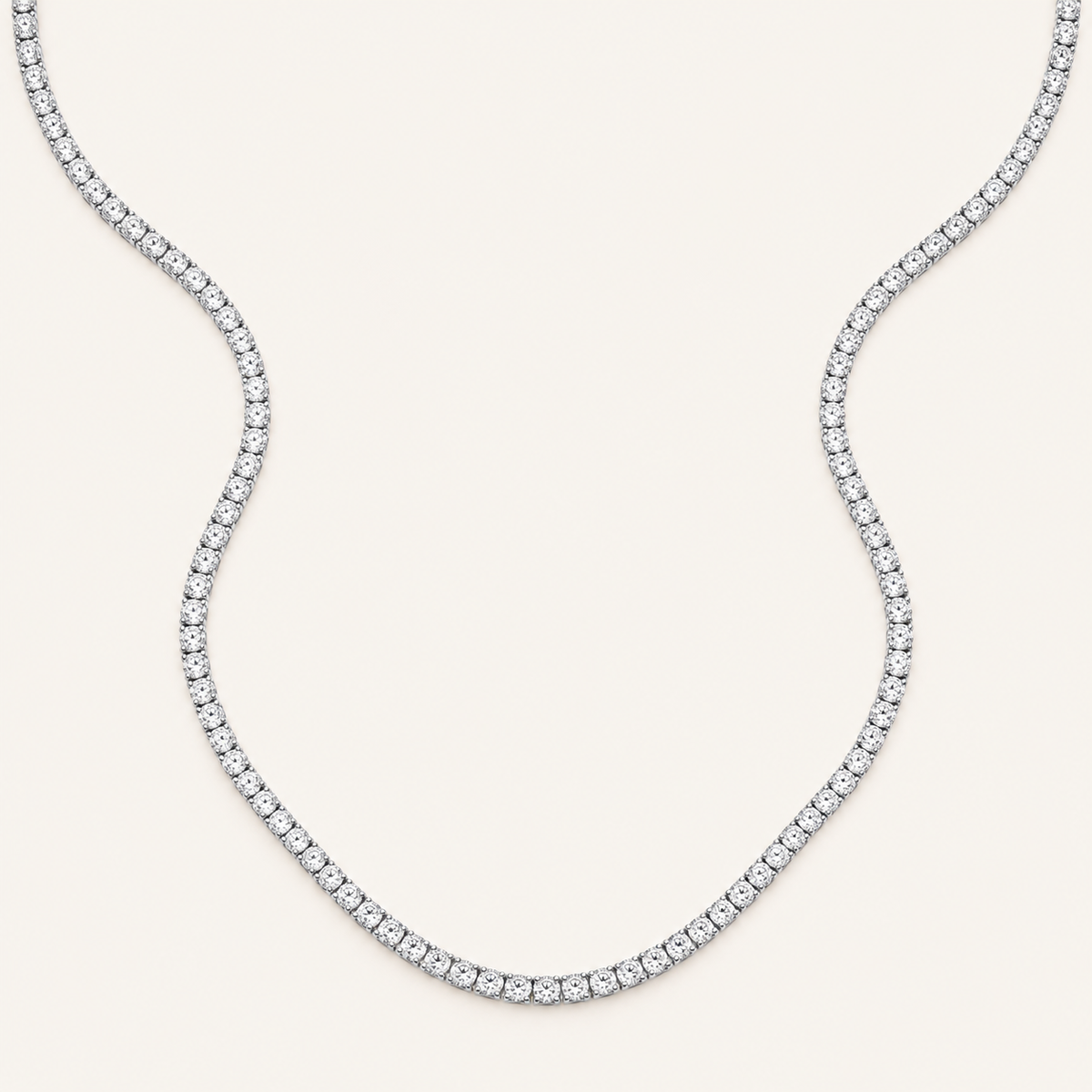 7.50CT Round Cut Lab Grown Diamond Tennis Necklace