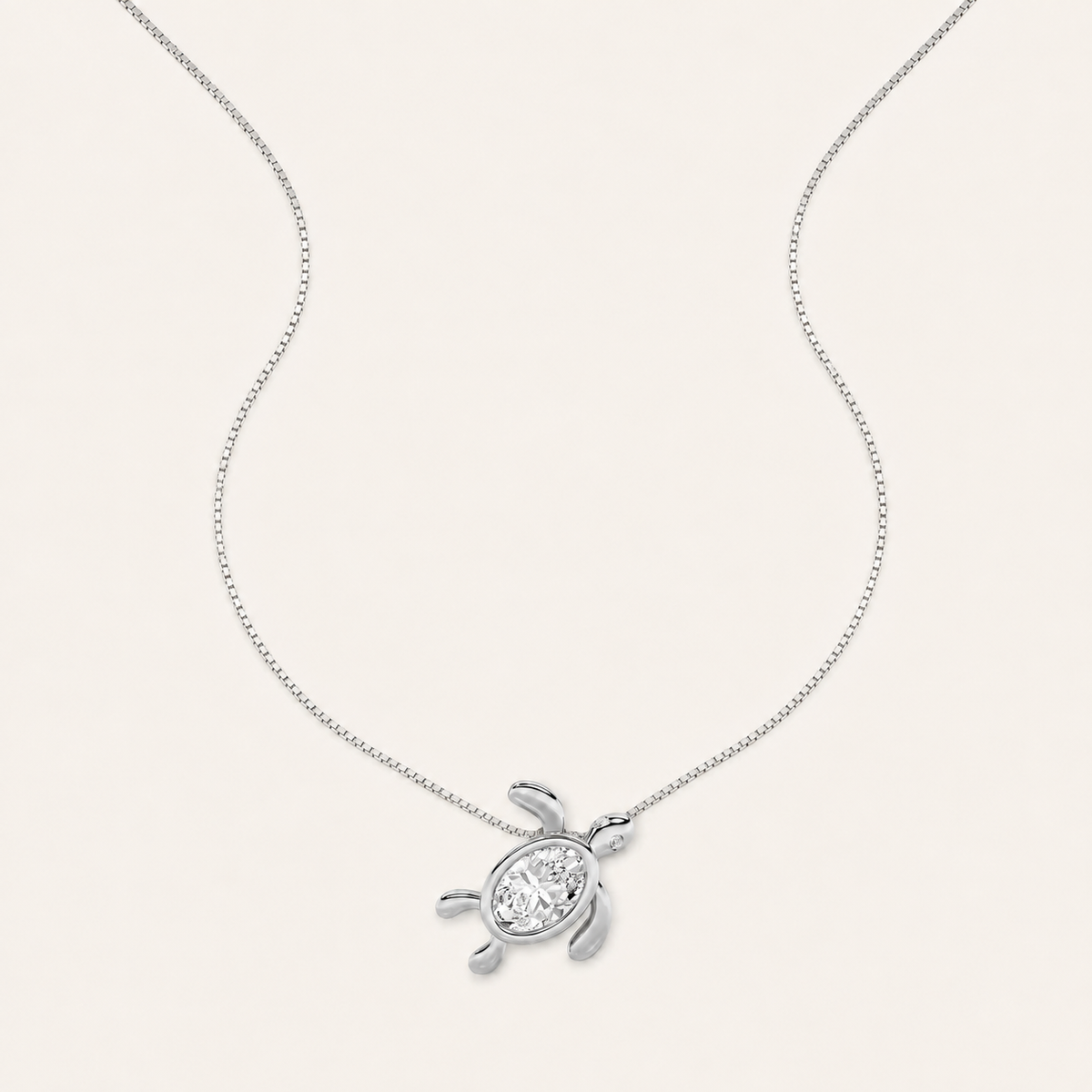 1.5CT Oval Cut Lab Grown Diamond Pendant Necklace