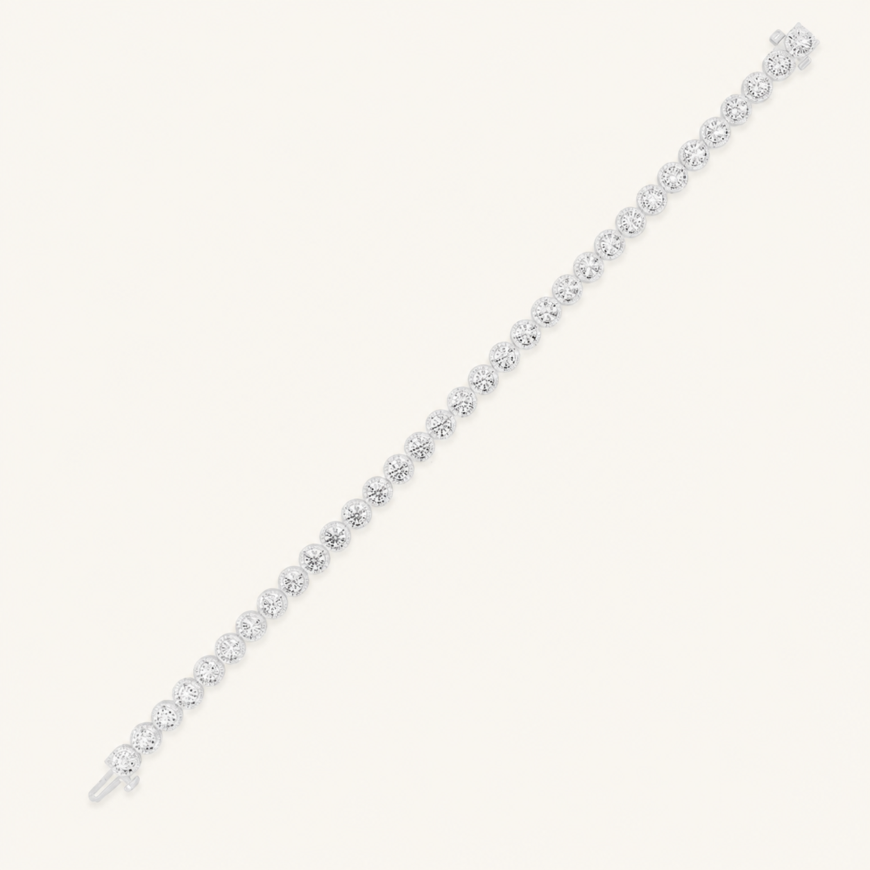 10CT Round Cut Lab Grown Diamond Bezel Set Tennis Bracelet