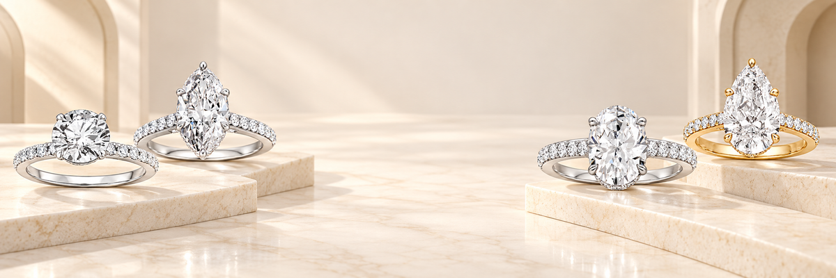 Hidden Halo Engagement Rings