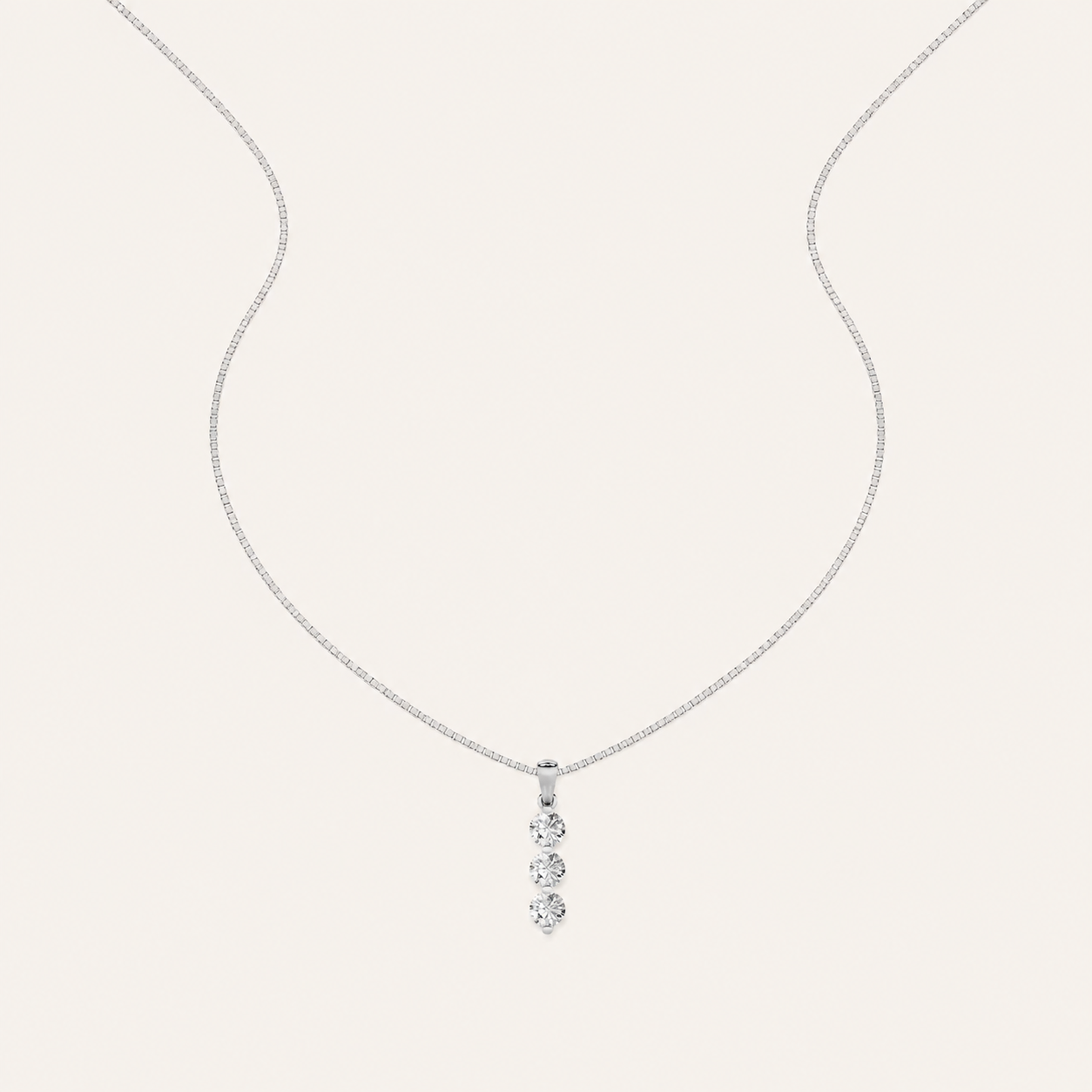 1CT Round Cut Lab Grown Diamond Pendant Necklace