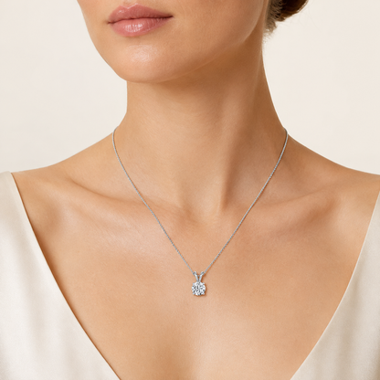2CT Round Cut lab Grown dimaond Split Bale Pendant Necklace