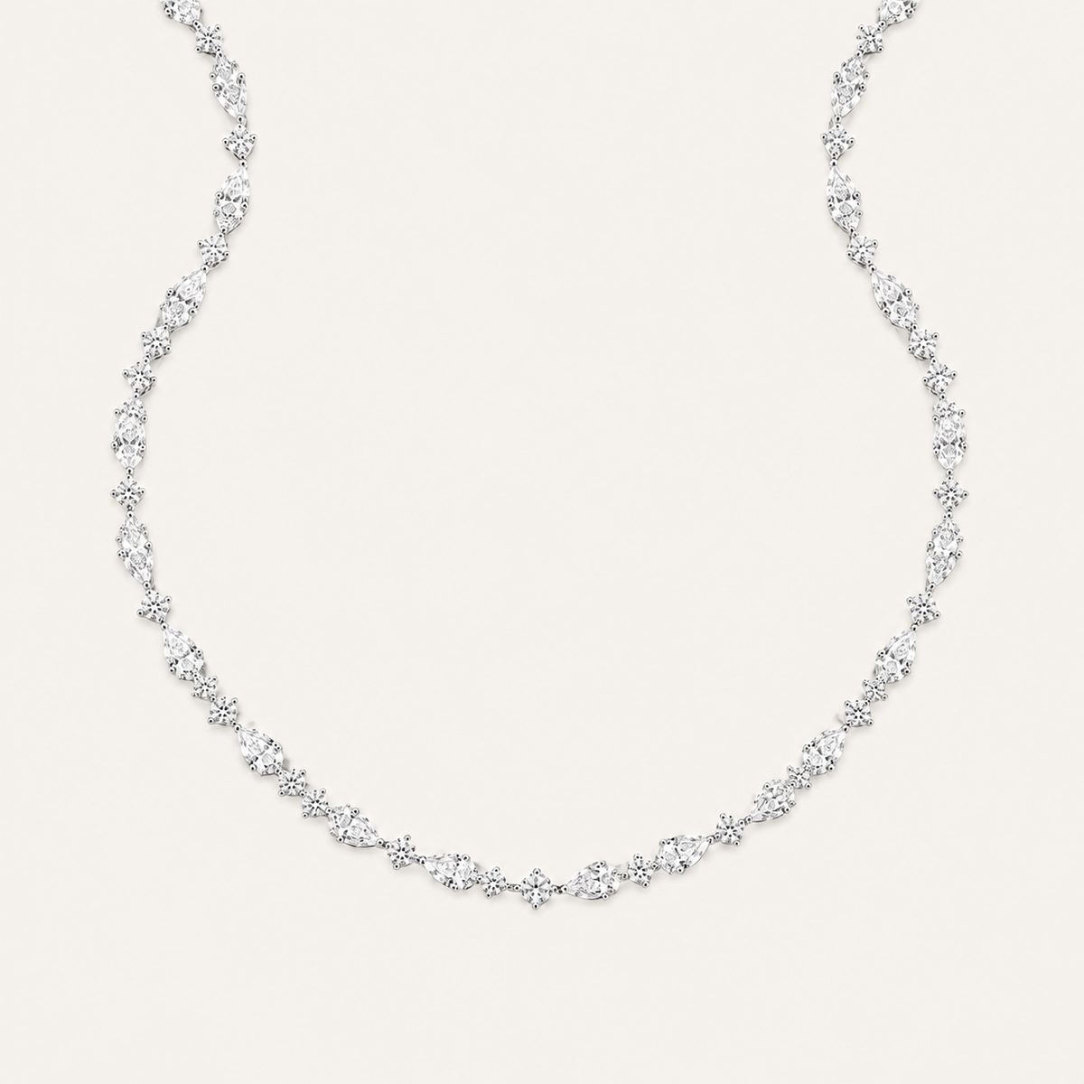 12CT Round Cut Lab Grown Diamond Tennis Necklace