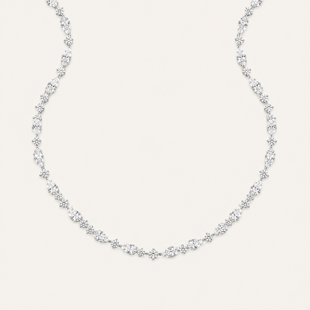 12CT Round Cut Lab Grown Diamond Tennis Necklace