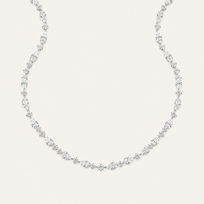 12CT Round Cut Lab Grown Diamond Tennis Necklace