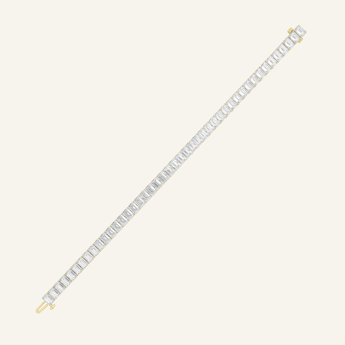 18.5CT Emerald Cut Lab Grown Diamond Tennis Bracelet