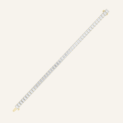 18.5CT Emerald Cut Lab Grown Diamond Tennis Bracelet