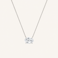 1 Ct Oval Lab Grown Diamond East West Pendant Necklace